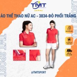 Áo Thể Thao Nữ AC - 3834 - Đỏ Phối Trắng